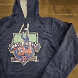 Majestic Boston Red Sox David Ortiz Final Season Hoodie Sweatshirt M Big Papi